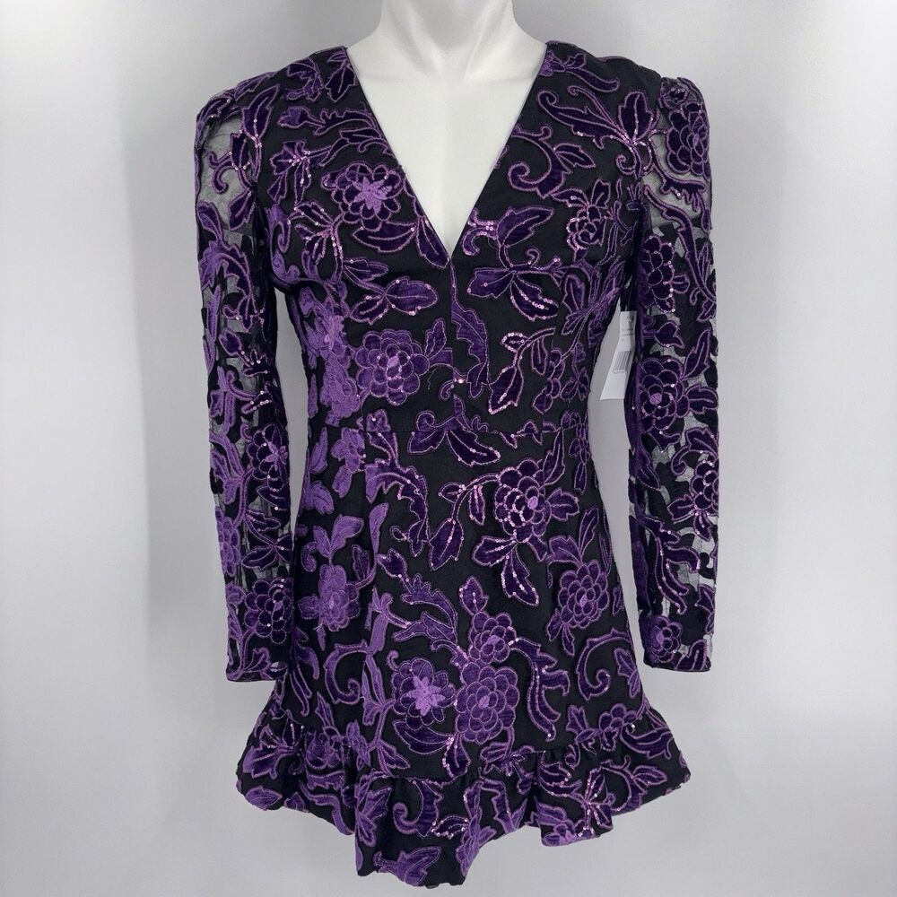 Dress the Population Kelsey Dress Womens Size Large Purple Whimsygoth Formal
